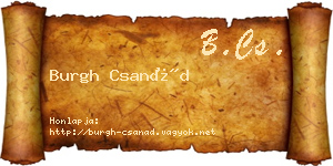 Burgh Csanád névjegykártya